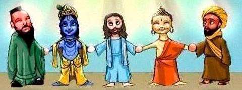 One World, unity of religions - Hinduism, Buddhism, Taosim, Christianity, Islam
