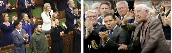 Canada PM and Parliament and Zelensky give standing ovation to fascist Hunka