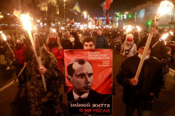 Fascists parade in Ukraine Bandera