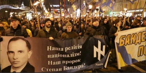 Fascists parades in Ukraine Bandera