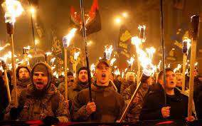 torchlight procession nazis Ukraine