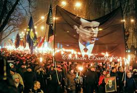 torchlight procession nazis Ukraine Bandera
