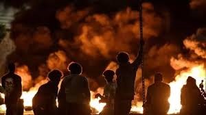 France under riots big fire