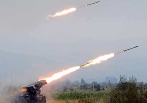 Ukrainiand army fires missiles at the nursing home, Lugansk city, Eastern Ukraine 2014